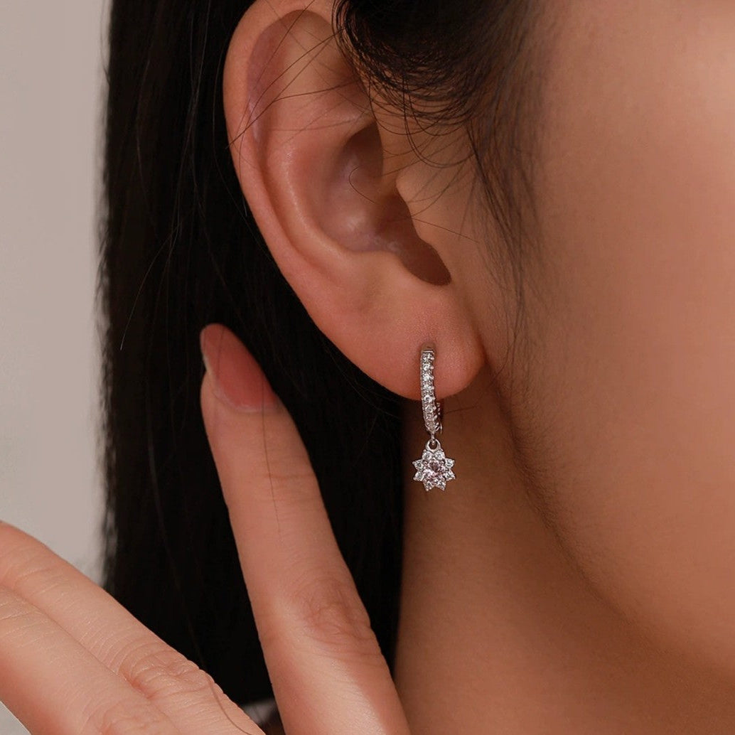 Élodie Rosé Crystal Hoops